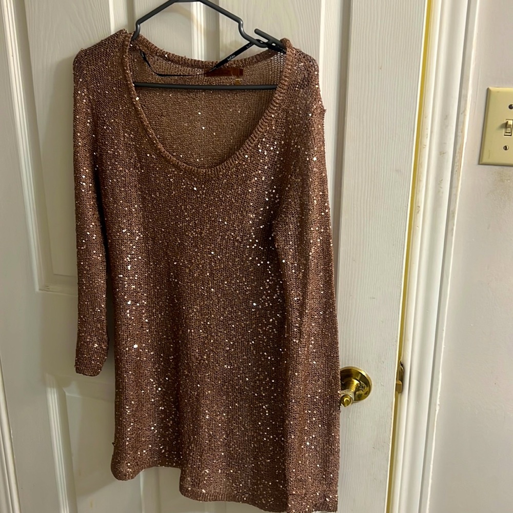 Gold sparkly fun party top